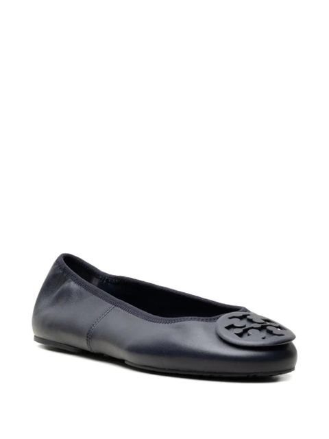 Tory Burch Reva logo-plaque ballet flats - Blue - zdjęcie produktu nr 2
