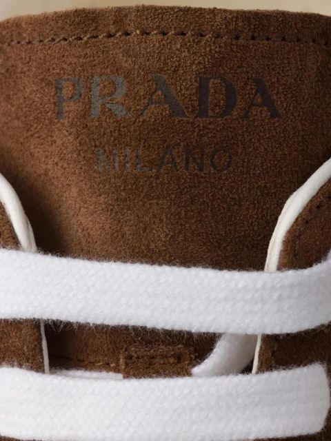 Prada suede leather sneakers - White