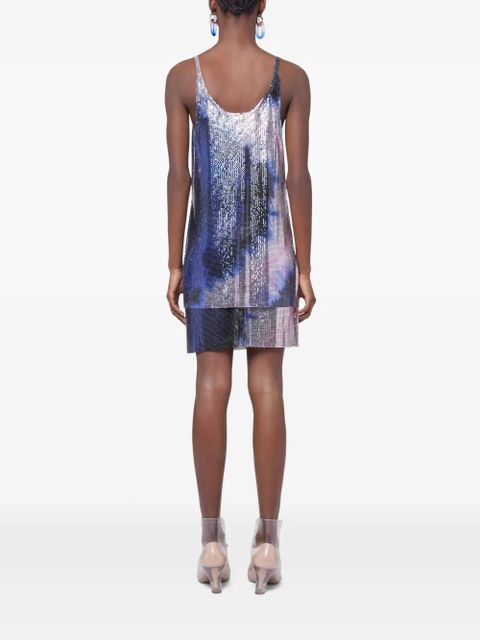 Rabanne printed mesh tank top - Blue