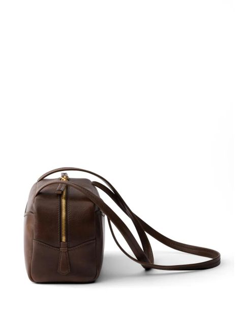 Prada Carry antiqued leather top-handle mini-bag - Brown