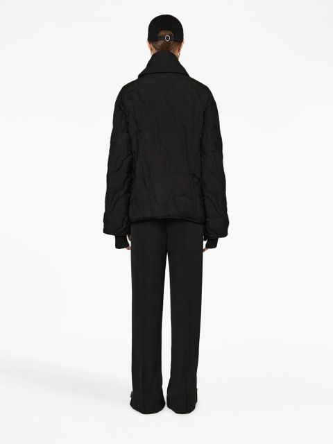 Jil Sander logo-embroidered down jacket - Black
