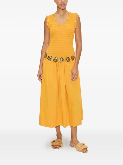 Simon Miller Zini V-neck sleeveless cotton midi dress - Yellow - zdjęcie produktu nr 2