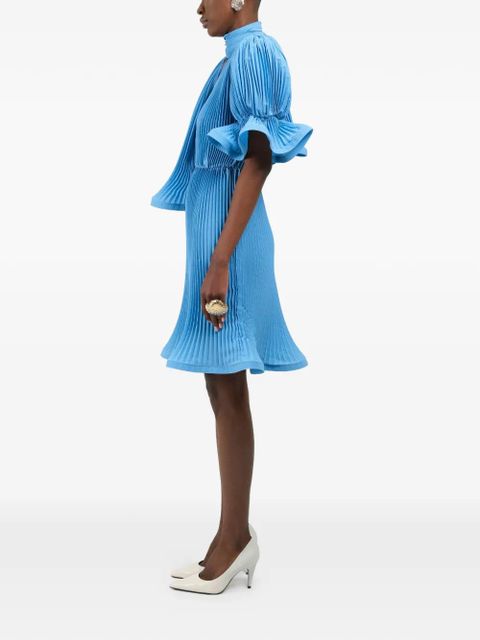 Rowen Rose pleated puffy midi dress - Blue
