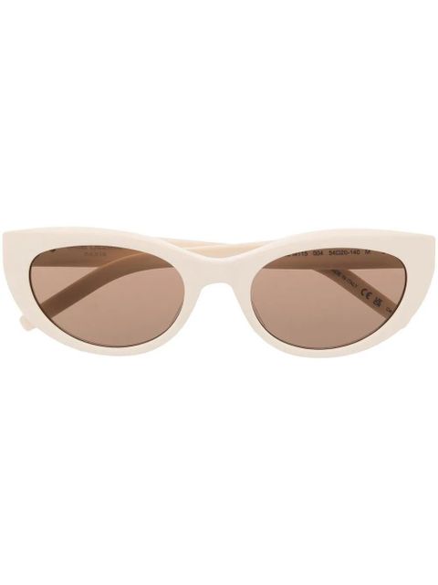 Saint Laurent Eyewear logo cat-eye frame sunglasses - Neutrals - zdjęcie produktu nr 1