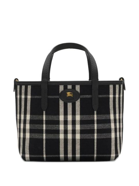 Burberry mini Bloomsbury reversible check tote bag - Black