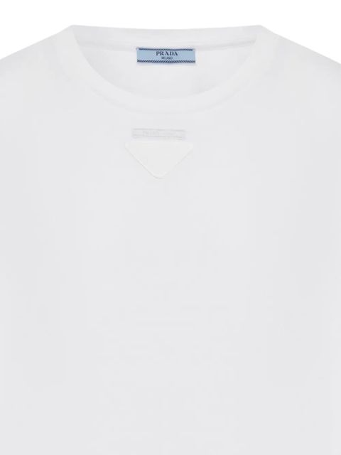 Prada triangle logo jersey T-shirt - White