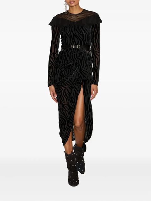 ISABEL MARANT zebra-print asymmetric dress - Black - zdjęcie produktu nr 2