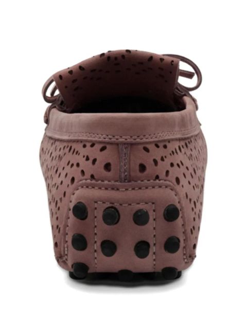 Tod's laser cut bow loafers - Brown