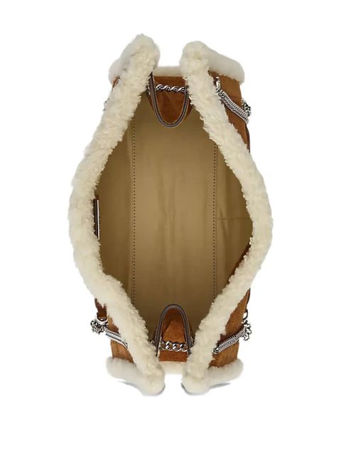 Lauren Ralph Lauren medium Bradley shearling-trim shoulder bag - Brown