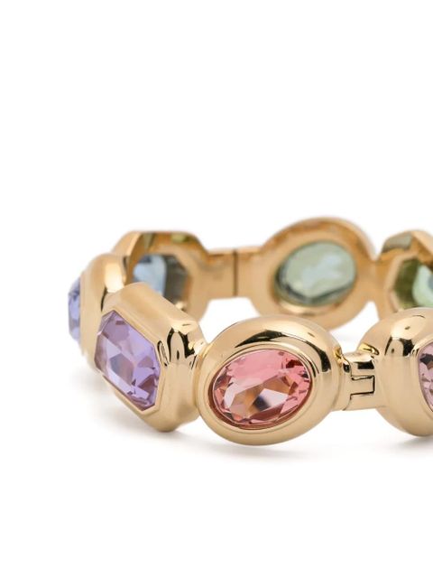Swarovski mixed-cuts multicoloured cuff bracelet - Gold