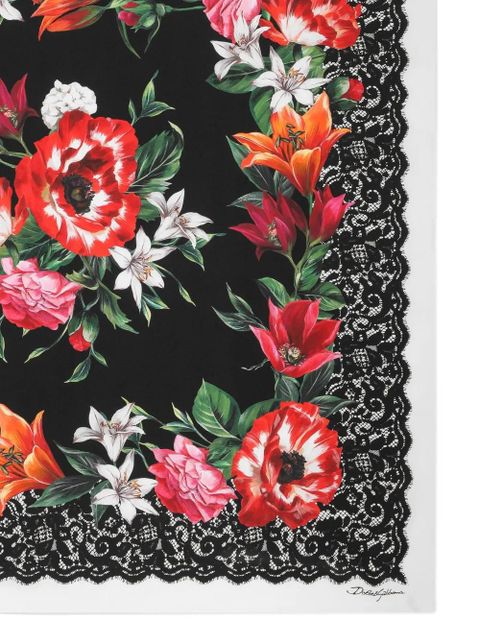 Dolce & Gabbana floral-print scarf - Black - zdjęcie produktu nr 2