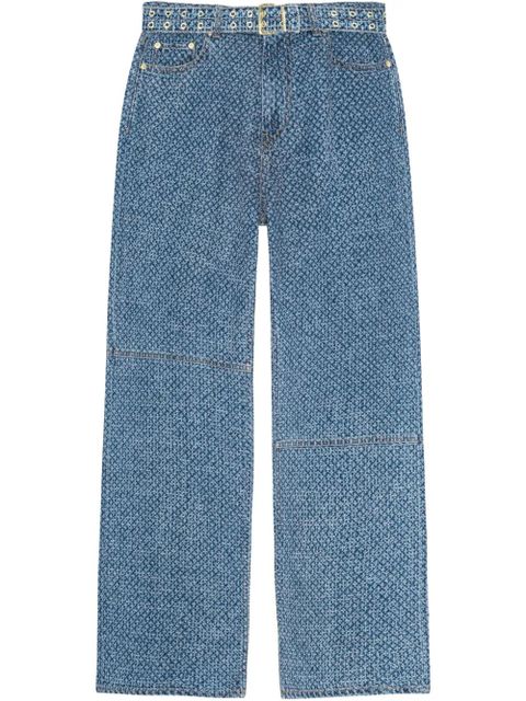 GANNI belted wide-leg jeans - Blue - zdjęcie produktu nr 1