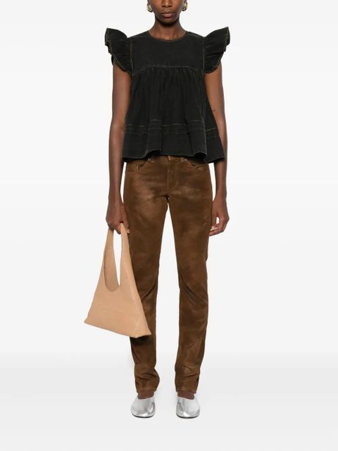 MARANT ÉTOILE Kelsie leather-effect trousers - Brown - zdjęcie produktu nr 2