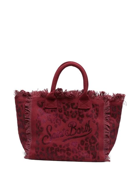 MC2 Saint Barth Vanity leopard-beaded tote bag - Red - zdjęcie produktu nr 1