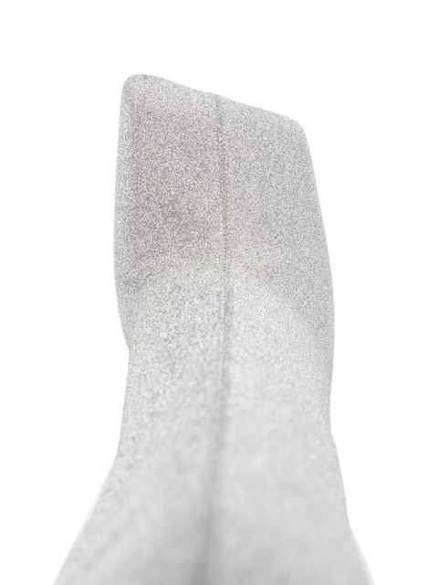 Amina Muaddi Marine glitter knee-high boots - Silver
