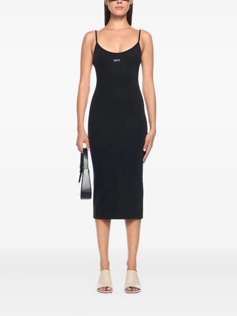 Off-White strappy sleek midi dress - Black
