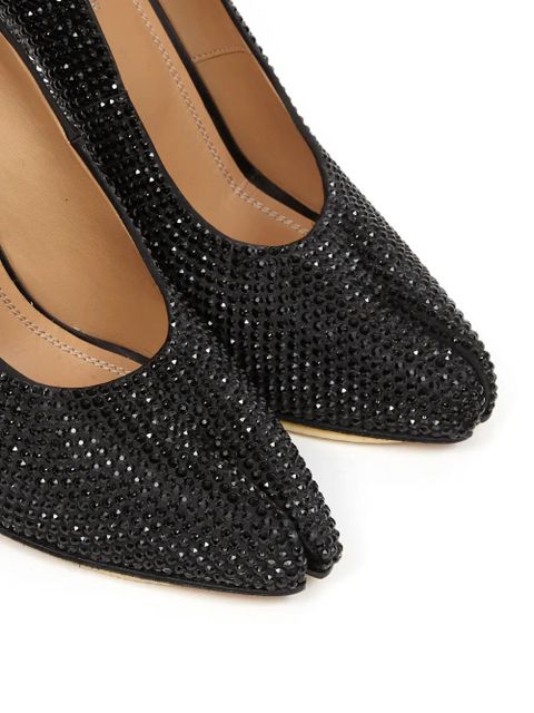 Maison Margiela 110mm Tabi rhinestone-embellished pumps - Black