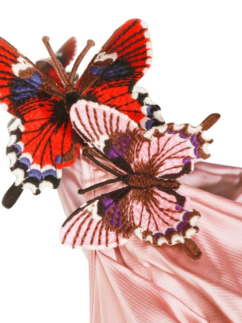 Blumarine butterfly appliqué draped gown dress - Pink - zdjęcie produktu nr 2