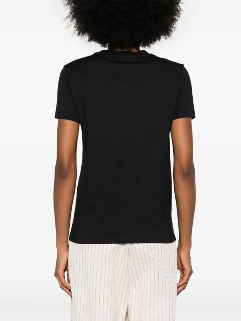 Max Mara logo-embroidered cotton T-shirt - Black