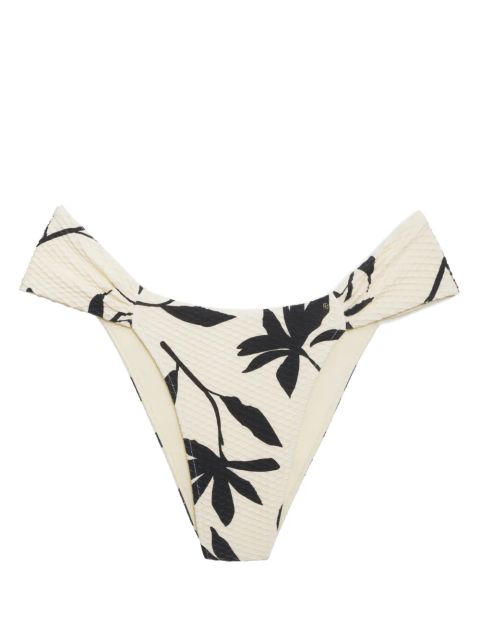 ANINE BING Naya floral-print bikini bottoms - Neutrals