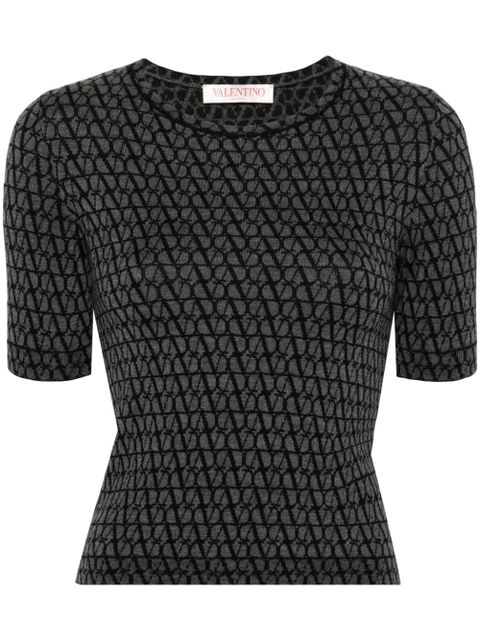 Valentino Garavani Toile Iconographe knitted top - Grey - zdjęcie produktu nr 1