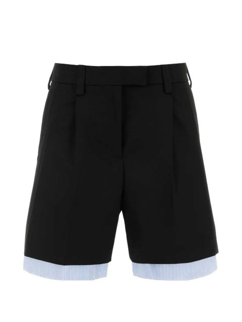 Miu Miu embroidered cotton bermuda shorts - Black - zdjęcie produktu nr 1