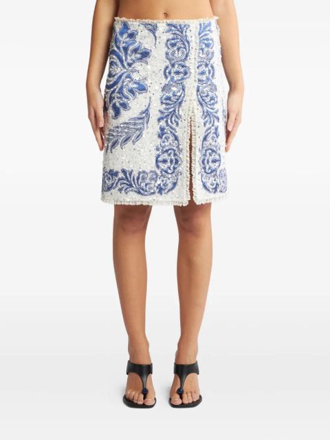 ETRO sequin-embellished skirt - White