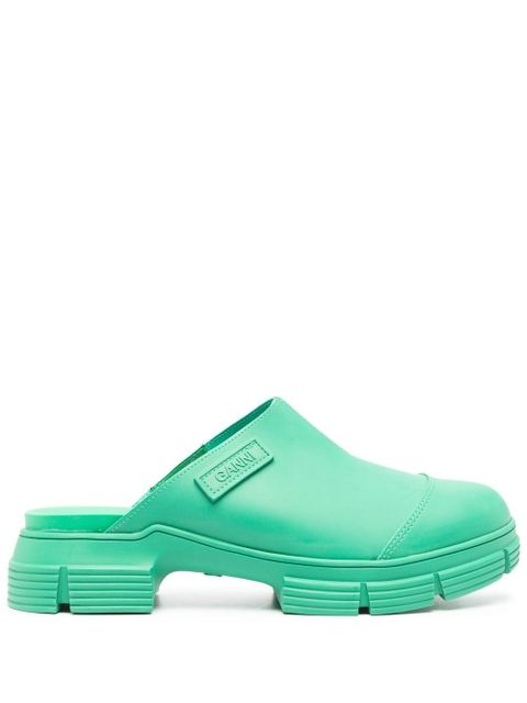 GANNI City slip-on mules - Green - zdjęcie produktu nr 1