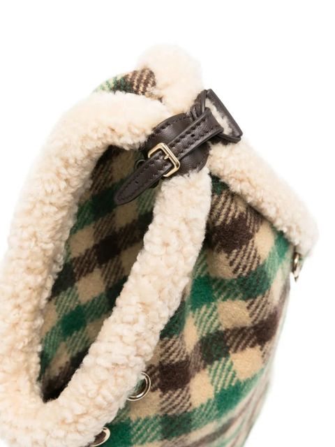 Miu Miu tartan shearting-tream pouch bag - Green