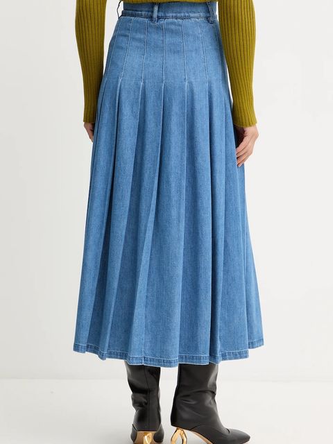 Weekend Max Mara spódnica jeansowa OPUNZIA kolor niebieski maxi rozkloszowana 2525106016600