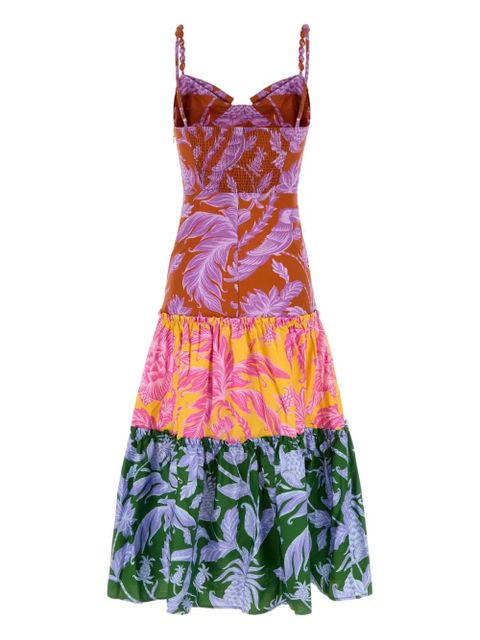 FARM Rio tropical-print tiered midi dress - Pink - zdjęcie produktu nr 2