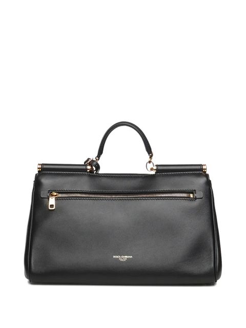 Dolce & Gabbana Sicily Plongé leather tote bag - Black - zdjęcie produktu nr 2