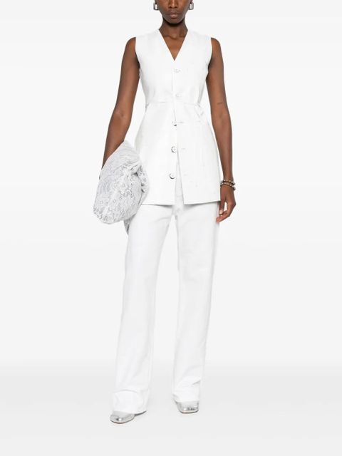 MM6 Maison Margiela v-neck gilet - White - zdjęcie produktu nr 2