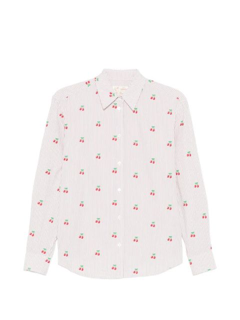 MC2 Saint Barth cherry-print striped shirt - Neutrals - zdjęcie produktu nr 1