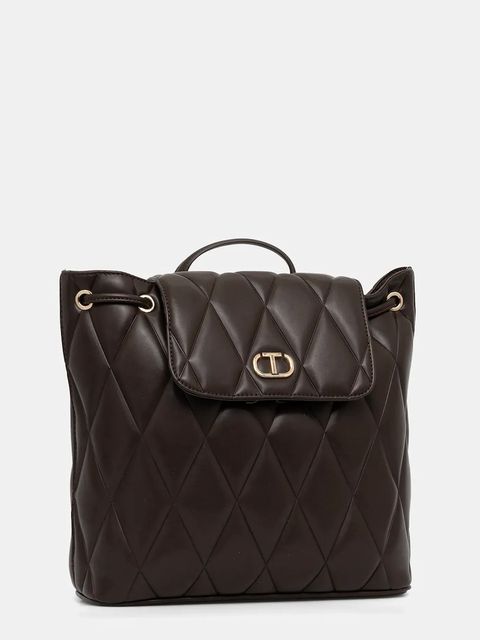 Twinset plecak damski kolor brązowy duży gładki 252TB7055