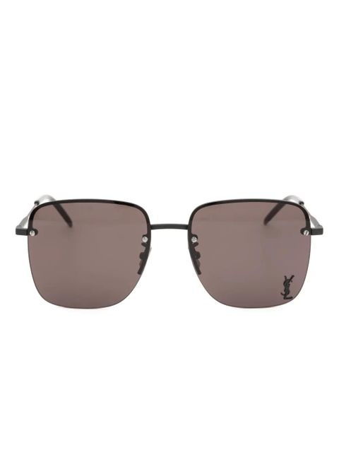 Saint Laurent Eyewear Cassandre-plaque sunglasses - Black - zdjęcie produktu nr 1