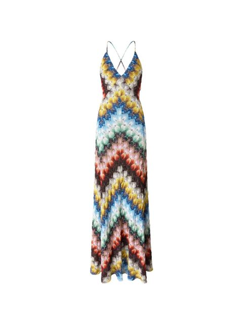 Missoni zig-zag V-neck maxi dress - White - zdjęcie produktu nr 1