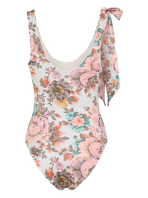 Chloé knotted-straps floral swimsuit - Grey - zdjęcie produktu nr 2