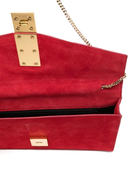 DeMellier Vancouver chain suede clutch bag - Red