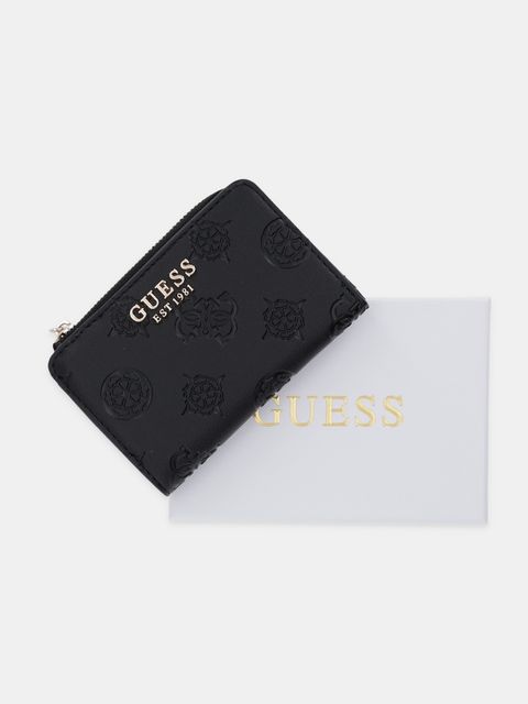 Guess portfel LAUREL damski kolor czarny SWPD74 59156