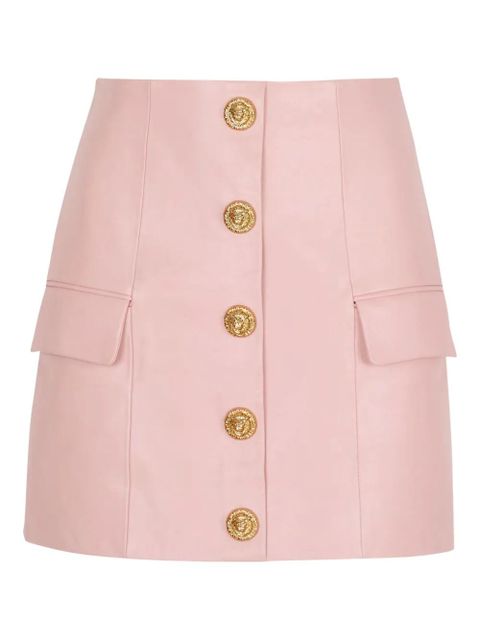 Balmain button lambskin mini skirt - Pink - zdjęcie produktu nr 1
