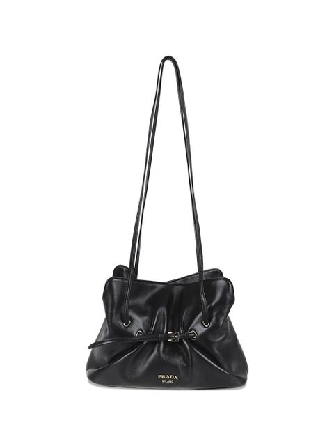 Prada gathered leather shoulder bag - Black - zdjęcie produktu nr 1