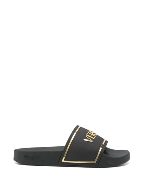 Versace logo-embossed slides - Black - zdjęcie produktu nr 2