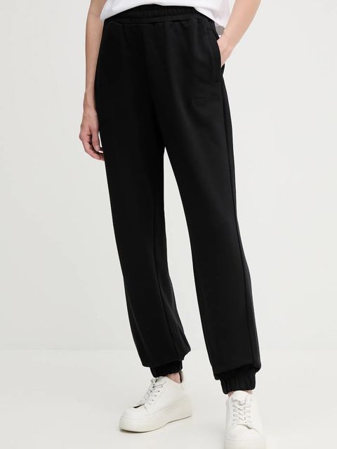 Calvin Klein spodnie dresowe bawełniane damskie kolor czarny gładkie LV044C904G - zdjęcie produktu nr 1