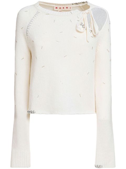 Marni bead-embellished sweater - Neutrals - zdjęcie produktu nr 1