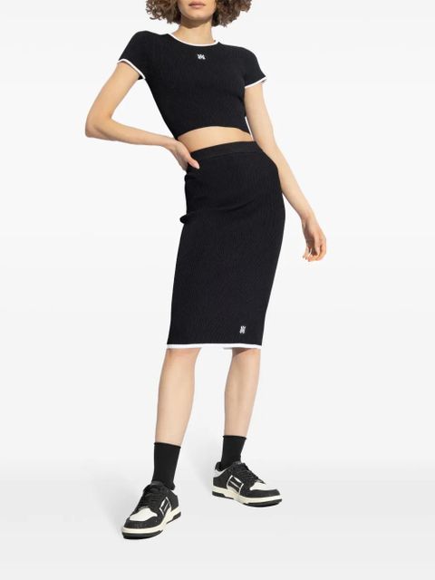 AMIRI ribbed embroidered logo crop top - Black - zdjęcie produktu nr 2
