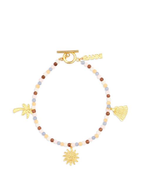GANNI beaded charm-detail anklet - Gold - zdjęcie produktu nr 1