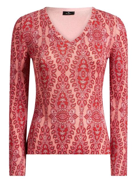 ETRO paisley-print ribbed sweater - Pink - zdjęcie produktu nr 1