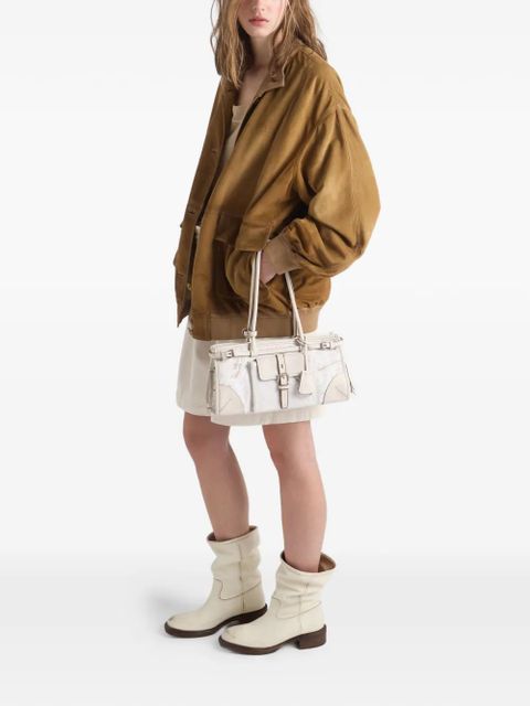 Prada Prada Bonnie medium printed linen and leather handbag - Neutrals - zdjęcie produktu nr 2