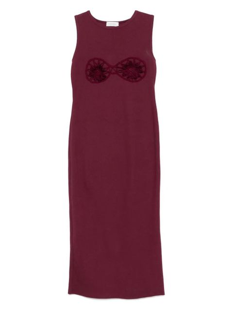 Magda Butrym flower-appliqué midi dress - Purple - zdjęcie produktu nr 1